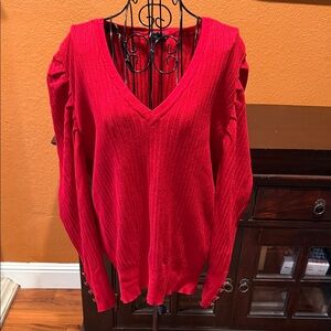 18 Plus Size City Chic Red V-Neck Women's Sweater NWOT